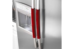 OUGAR8 Refrigerator Door Handle Covers,Keep Your Kitchen Appliance Clean from Smudges,Fingertips, Drips&Food Stains,Perfect for Dishwashers(12" L3.75 W,Big Red)