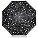 Plemo Automatic Umbrellas, Windproof Compact Folding Umbrellas with Anti-Slip Rubberized Grip, for Business and Travels or Summer Wedding Gifts (Raindrop)