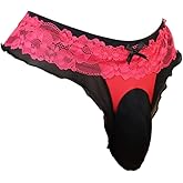 aishani Sissy Pouch Panties Men's Thong Lingerie Lace G-String Underwear For Daily Wear