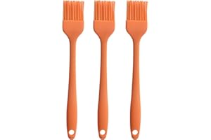 JYYHSF Silicone brush, Oil Brush for BBQ Kitchen Cooking Baking and Grilling(3 PCS,Orange)