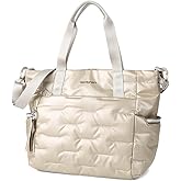 Hedgren Womens Puffer Tote Bag, Greige, One Size