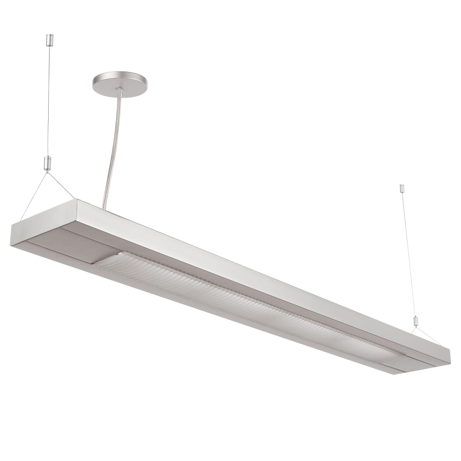 Litecraft 2 Light Strip Ceiling Pendant Brushed Aluminium