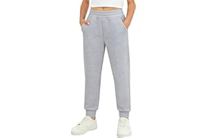 Boys Girls Joggers Straight Elastic Waist Cotton Sweatpants Kids School Athletic Trousers Solid Sweat Pants