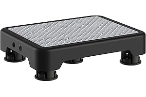 Ronlap One Step Stools for Adults, Portable Safety Step Platform for Seniors Small Plastic Bedside Step Stool Mobility Wide Step Stools Elderly Assistance for Shower Bed Car Stair Outdoor, Black-Gray