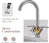 Hapilife Swan Dual Lever Kitchen Mixer Tap 1 Hole Chrome Vintage Brass Tap view 5