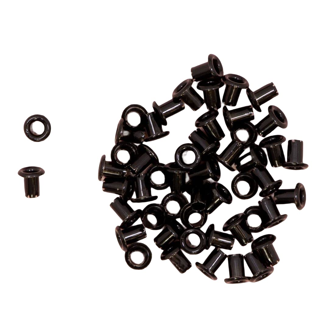 Craftelier - Pack of 50 Mini Eyelets Ideal for Card Making, Scrapbooking and Crafts | Suitable for Various Materials | Size Approx. Inner Diameter 3 mm and Outer 5 mm โ Black โ image 1