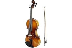4/4 Full Size Acoustic EQ Electric Violin Fiddle Kit Solid Wood Spruce Face d with Bow Ha Case Shoulder Rest Cable Extra Stri