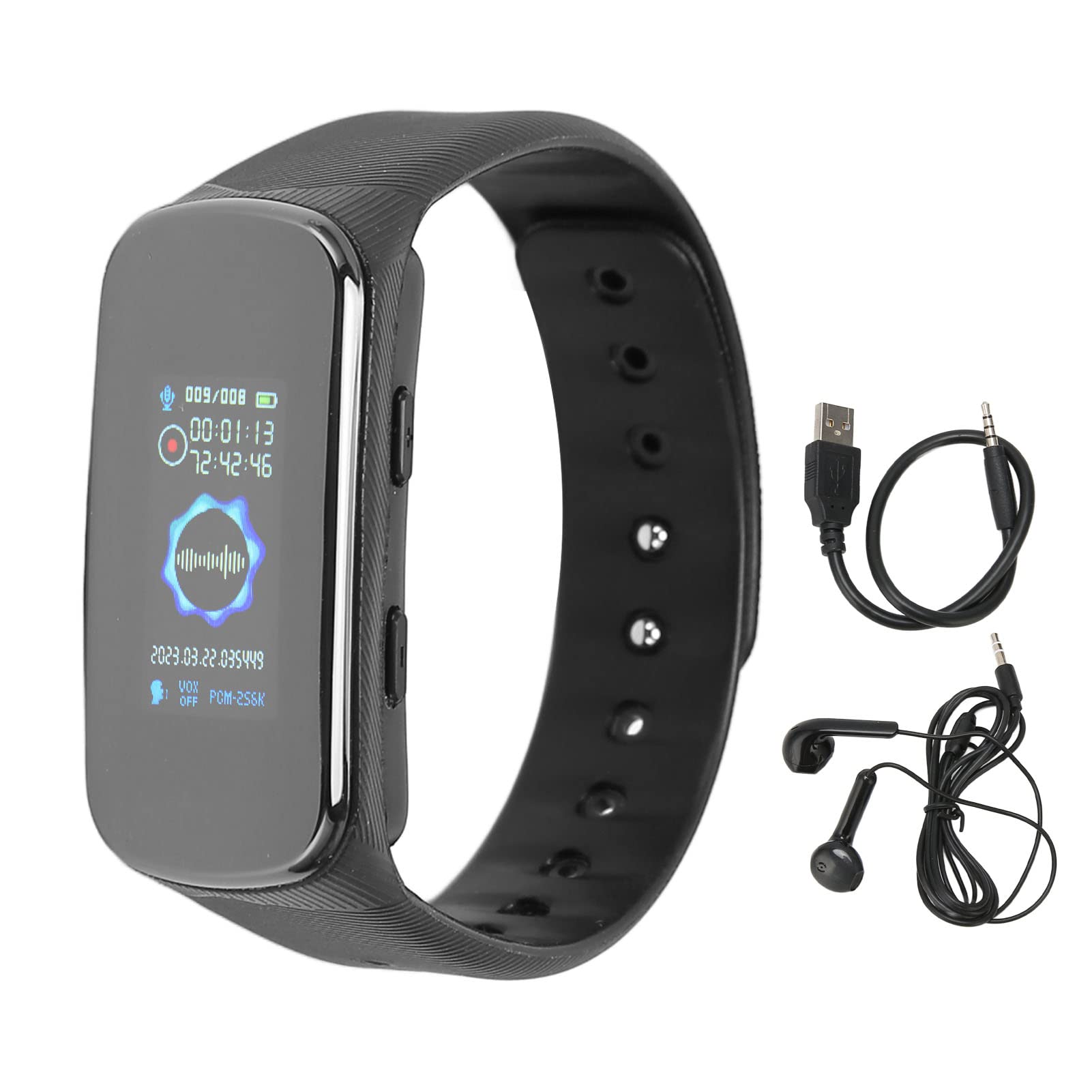 Voice Recorder Watch with Noise Reduction, HIFI MP3 Function, Detachable Design, Voice Activated Recorder for Court (32GB)