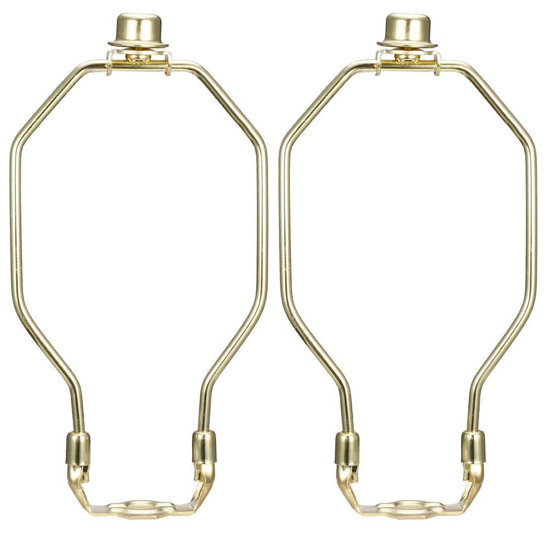Sourcingmap Lamp Harp Finial Holder Set 8 inch Polished Brass 2Pcs for Table and Floor Lamps