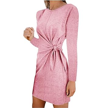 Amazon Com Women Twist Knot T Shirts Dress Ladies Fashion Tie