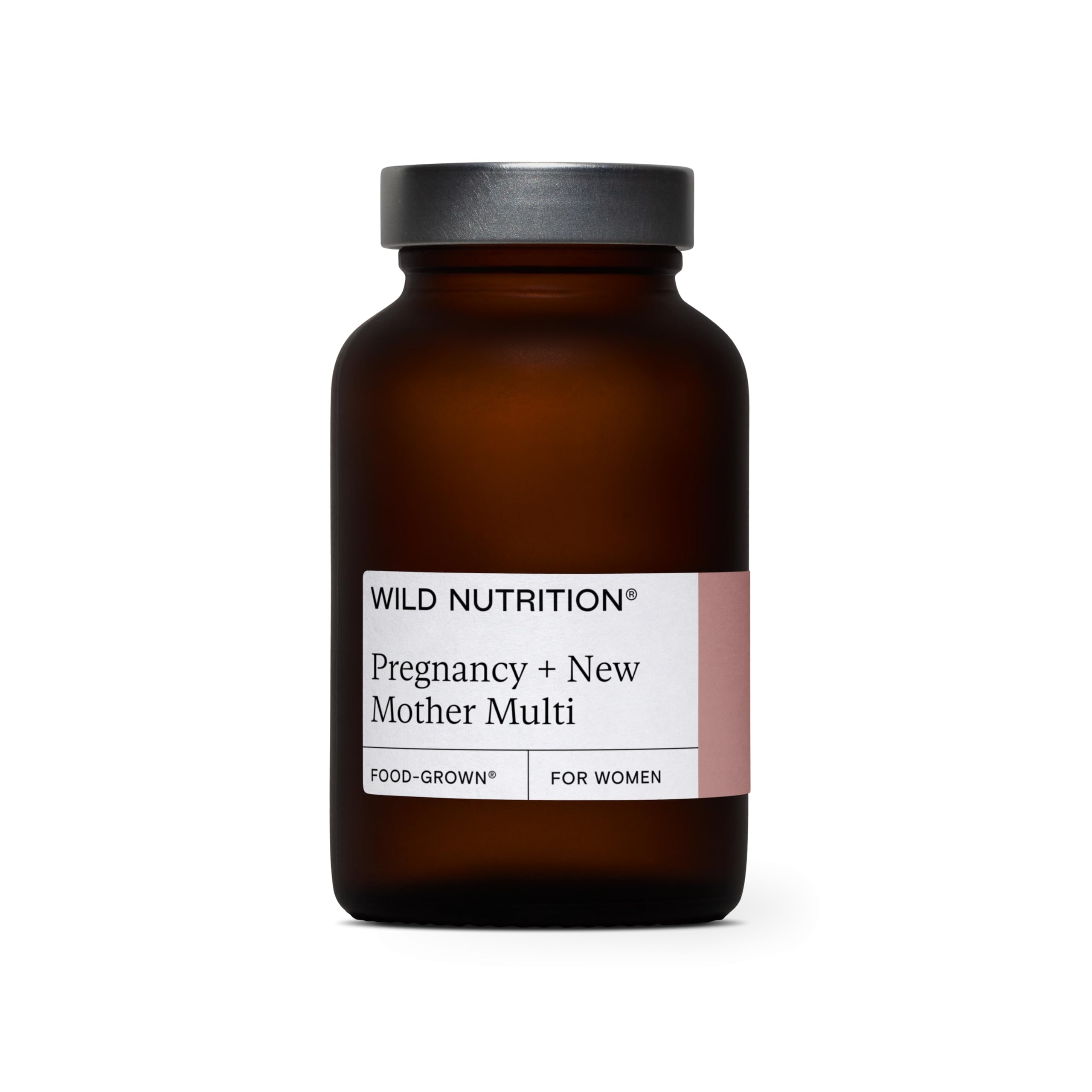 WILD NUTRITION ​​Food-Grown® Pregnancy + New Mother Multi | Pregnancy Vitamins for Women with 400μg Folic Acid | Prenatal Vitamins for Women to Support Fatigue | Pregnancy Nausea Relief | 90 Capsules