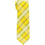Retreez Men's Plaid Check Woven Tie - Black Vintage Microfiber Necktie For Formal & Casual Wear