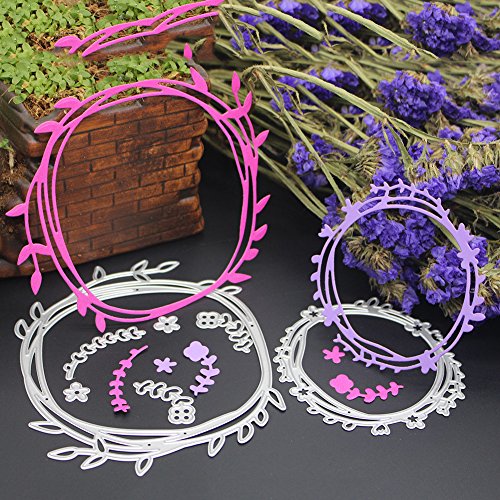 Whitelotous Flower Leaves Cutting Dies Handmade DIY Stencils Template Embossing for Card Scrapbooking Craft - Thumbnail 2