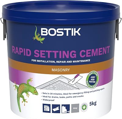Bostik Rapid Setting Cement 5kg - Fast 20 Minute Waterproof Repair Mortar