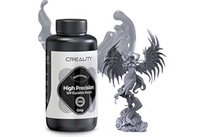 Creality 3D Printer Resin, LCD UV-Curing Resin, 8K High Precision Resin, 405nm Photopolymer, Low Shrinkage, Low Odor, Excellent Fluidity, 1000g Printer Resin Liquid for LCD DPL 3D Printing, Grey