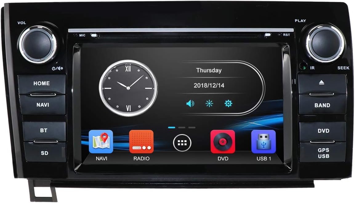hizpo 7 Inch Car Stereo DVD Player in Dash GPS Navigation Touch Screen for 2007-2013 Toyota Tundra/ 2008-2013 Toyota Sequoia Support Bluetooth/RDS/SWC/Mirrorlink