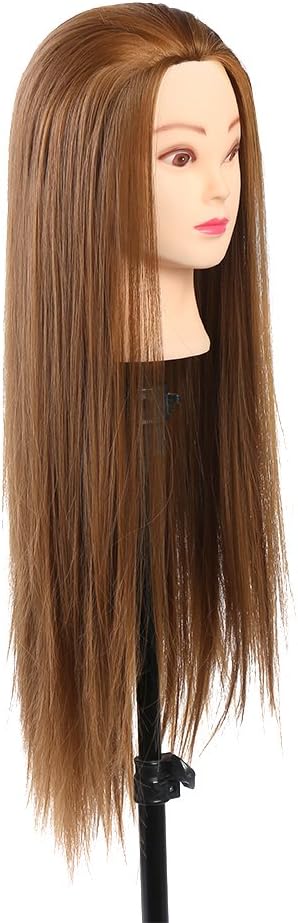 Training Head 60 cm Mannequin Head Hair Styling Manikin Cosmetology Doll Head Synthetic Fiber Hair Hairdressing Training Model Head - Image 5