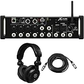 Behringer X Air XR12 12-In Digital Mixer with 4 Programmable MIDAS Preamps, Bundle with Turnstile Audio Headphones, 25' XLR Microphone Cable