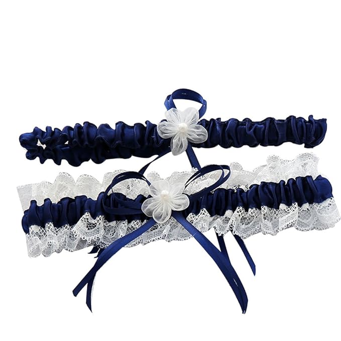 awtlife Royal Blue Lace Hochzeit Strumpfb?nder, mit Toss Away Flower Decor