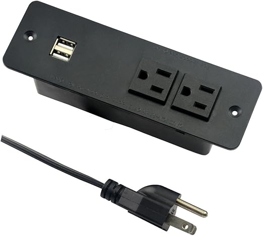 Amazon Com Desktop Power Strip With 2 Outlets 2 Usb 2 1a Insert