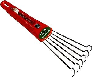 MB HANA Small Garden Hand Rake - Adjustable Steel Shrub Rake