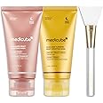 medicube Viral Glass Glow Overnight Wrapping Mask Duo: Collagen Overnight Wrapping Peel Off Facial Mask Pack and Turmeric Overnight Wrapping Peel Off Mask and Jelly Brush