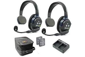 EARTEC UL2S Ultralite-HD 2-Person Full Duplex Wireless Intercom Headset Communication System, Single Ear Headsets, Up to 1000ft Range, U.S. Company