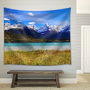 Skagway, Alaska. Chilkat Peninsula, Chilkat Inlet and The Sinclair Mountain in The Background. - Fabric Wall Tapestry Home Decor - 51x60 inches