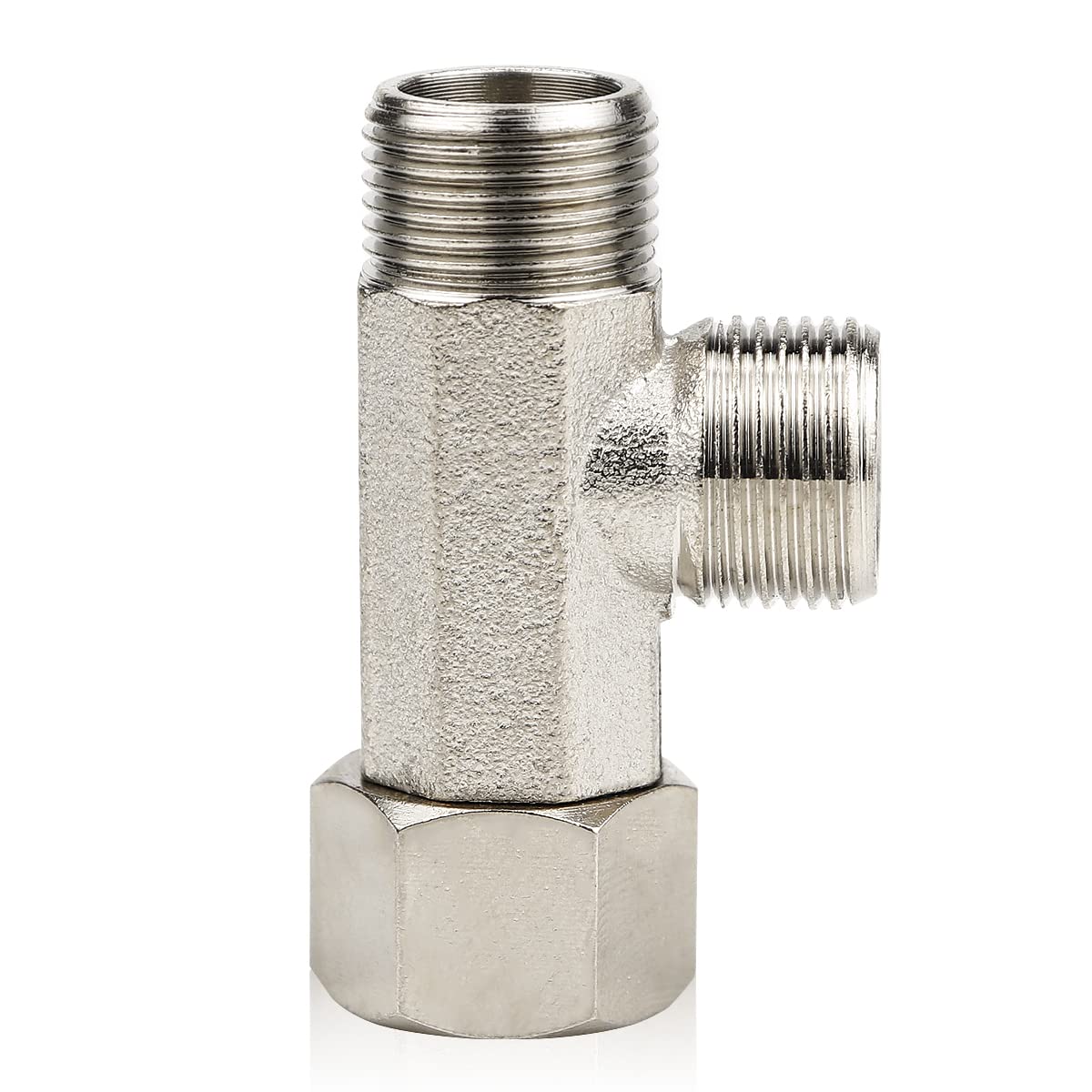 ERCAISH 9/16 T Adapter Brass Adaptor, 3 Way Tee Connector Valve for Plumbing Splitter Toilet Handheld Bidet Sprayer Faucet,Three Way Connector Diverter Valve (9/16)