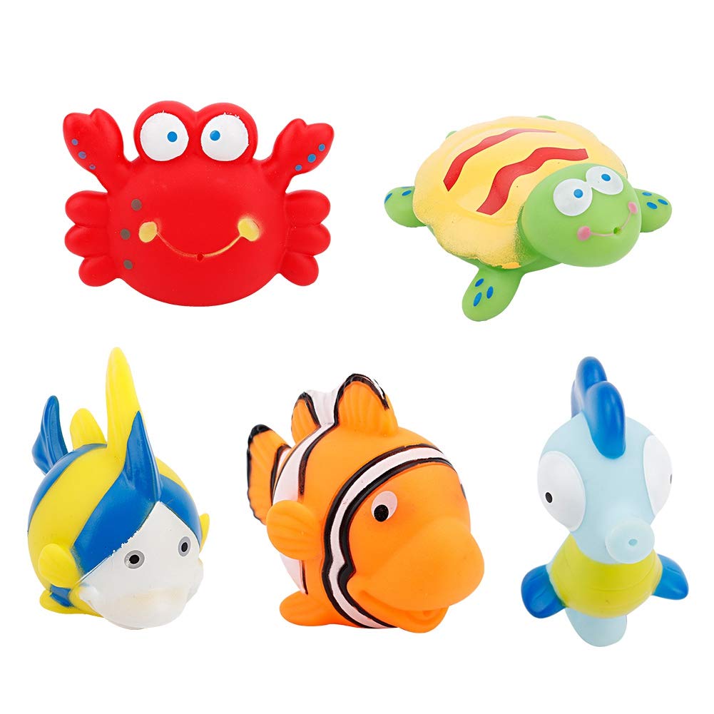 5Pcs Baby Tub Toy, NonToxic and Soft Material Baby Tub Water Spraying