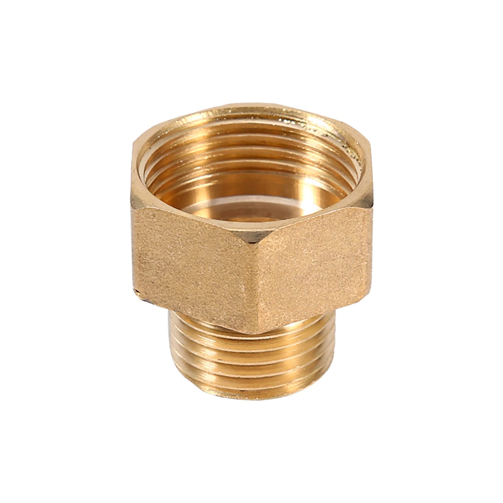 Honiwu Brass Water Pipe Fitting, 3/4 BSPT Female to 1/2 BSPT Male Thread Hex Bushing Reducer, Brass Tap Connector for Pipe Connecting Conversion
