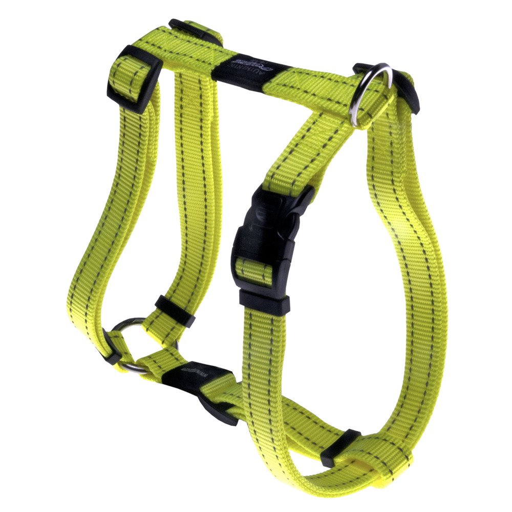 Reflective Adjustable Dog H Harness for Large Dogs; matching collar and leash available, Yellow