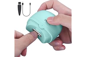 ZLDYPINK Automatic Electric Nail Clipper with 3-Speeds Levels and Nail Clip Storage, LED Light, USB Rechargeable Safety Nail Clippers, Electric Nail Trimmer for Baby, Children, Adult, Seniors (Green)