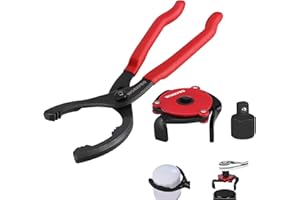 WORKPRO 2-Piece Oil Filter Wrench Set, 12” Adjustable Oil Filter Plier & 3-Jaw Universal Oil Filter Removal Tool, for Easy Oil Changes, Ideal for Car, Motorcycle, Truck Maintenance & Home Garage Use