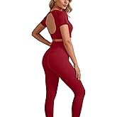 Workout Sets for Women Backless Top Legging Set Two Piece High Waisted Summer Pilates Yoga Clothes Gym Athletic Wear
