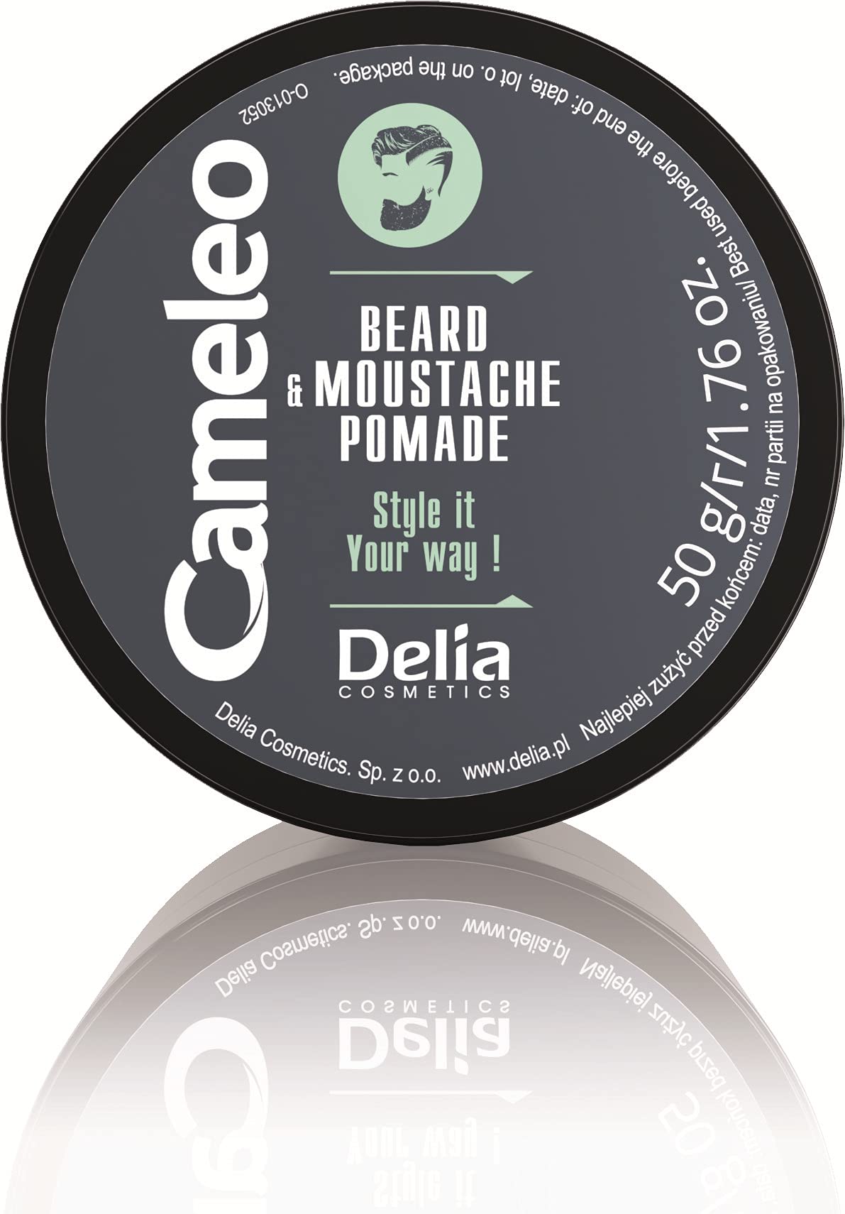 Cameleo - Men Beard & Moustache Pomade - Moisturiser, Conditioner, Softening and Grooming Beard Pomade for Styling Facial Hair - Shea Butter & Argan Oil Light Formula - 50ml