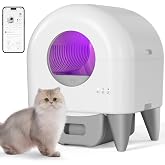 Fumoi Automatic Litter Box,Safety Sensor,App Control,Washable Litter Tray | 86L Large Capacity,Safety Protection,Self cleaning litter box for Multiple Cats,2 Roll Garbage Bags,Grey