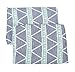 Bacati - 2 Pack Tribal/Aztec/Triangles Silky Soft Breathable 100% Cotton Muslin Baby Crib Fitted Sheets - Fits Standard 28 x 52 x 5 Crib & Toddler Mattresses (Mint/Navy Large Triangles)