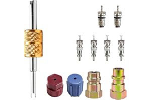 TTLCFP 11 PCS R12 to R134A Conversion Kit, High & Low Side R12 to R134a Adapter with 1/4" to 7/16"-20 UNF Connection, Retrofit Adapter Fitting Kit for Air Conditioner Refrigerant System