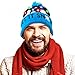 FuturePlusX Christmas Hat Beanie, Light Up Ugly Beanie LED Snowman Sweater Knit Cap Knitted Beanie Ugly Sweater Winter Colorful  Price: $5.99