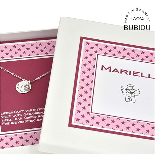 Taufkette Silber Mädchen ?? Geschenk zur Taufe Geburt Taufgeschenk Engel zur Taufe mit Gravur ?? Taufschmuck Geschenk Schacht
