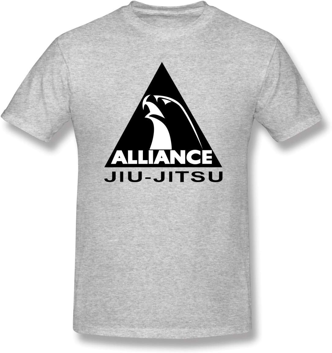 SHWPAKFA Mens Alliance Jiu Jitsu Casual T Shirts Gray with Mens Short Sleeve