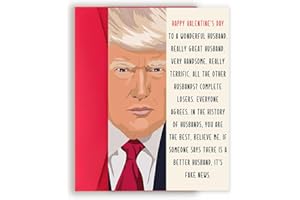 FANCYLUCKY Funny Trump Valentine's Day Card for Husband, Romantic Husband Valentines Day Gifts for Husband from Wife, Happy Valentine's Day Card for Men Him, Love Card