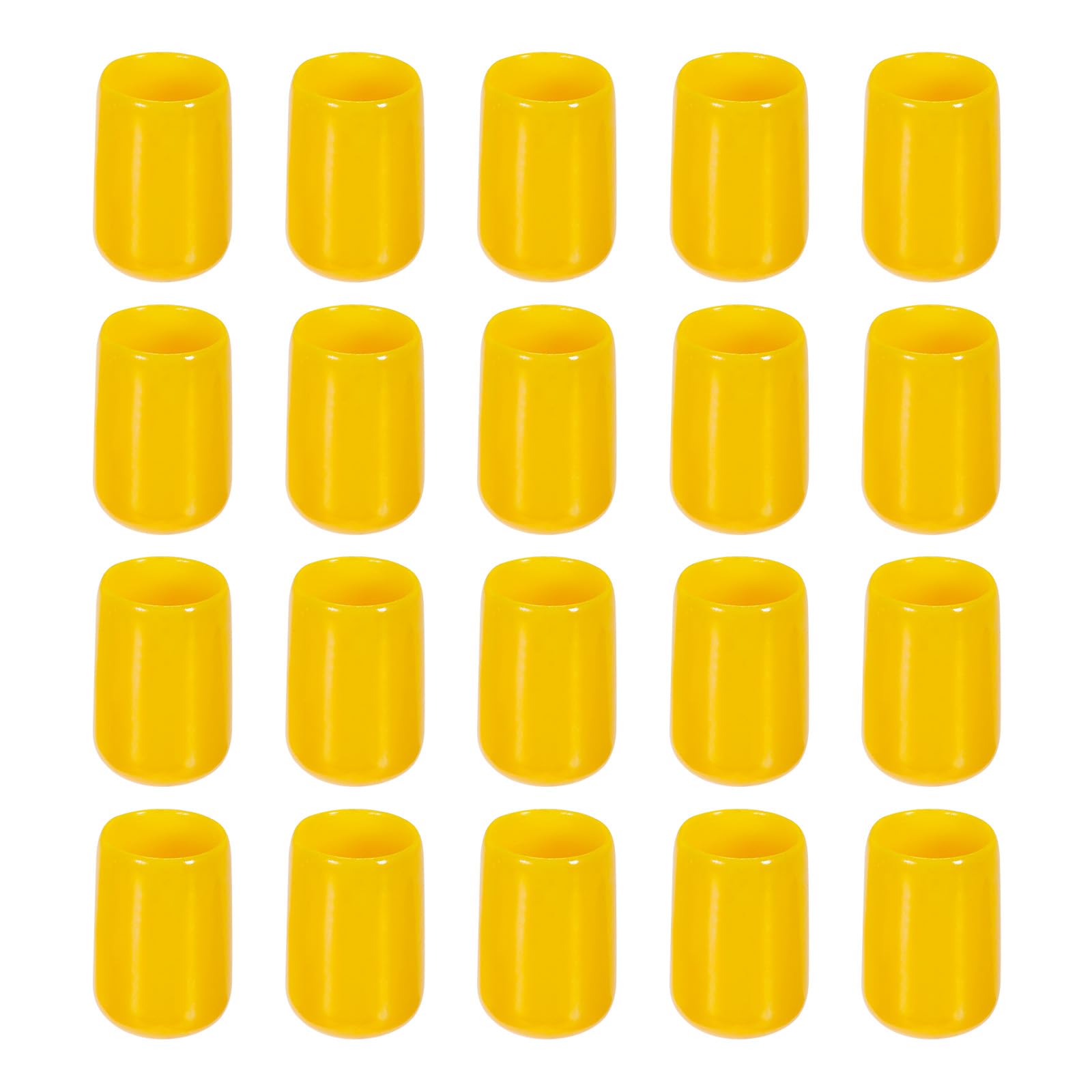 Rebower 50 Pack Screw Thread Protector Cover Rubber End Caps, [for Screw, Bolt, Rod End Cap] - 1/2 inch(12mm) inner dia/Yellow