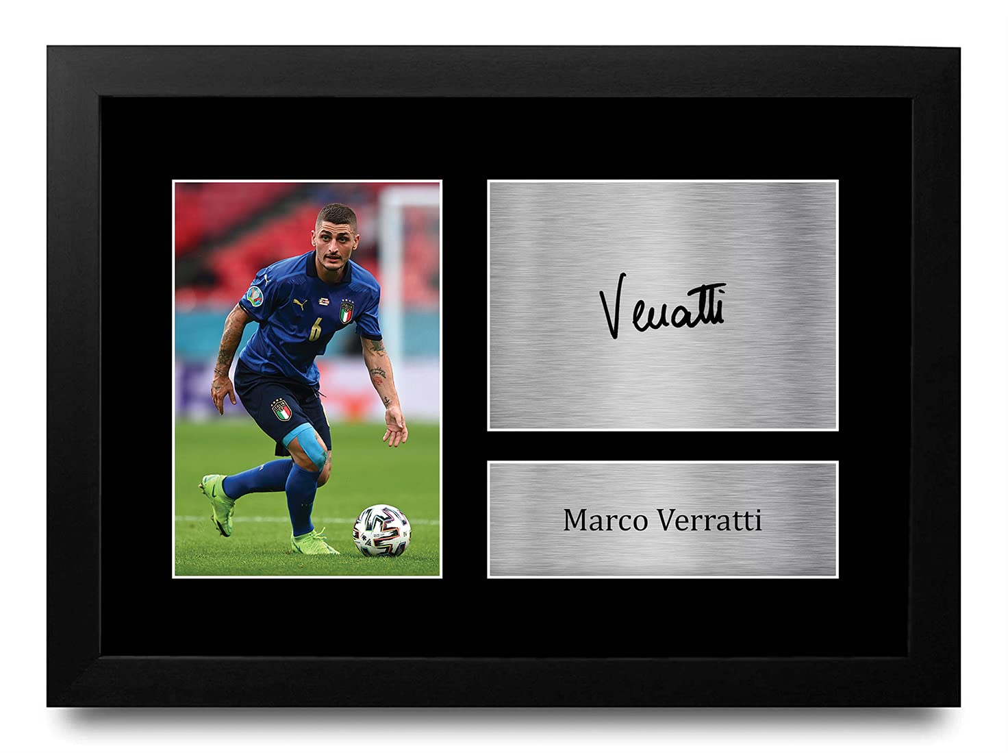 HWC Trading FR A4 Marco Verratti Italy Gifts Printed Signed Autograph Picture for Football Fans and Supporters - A4 Framed