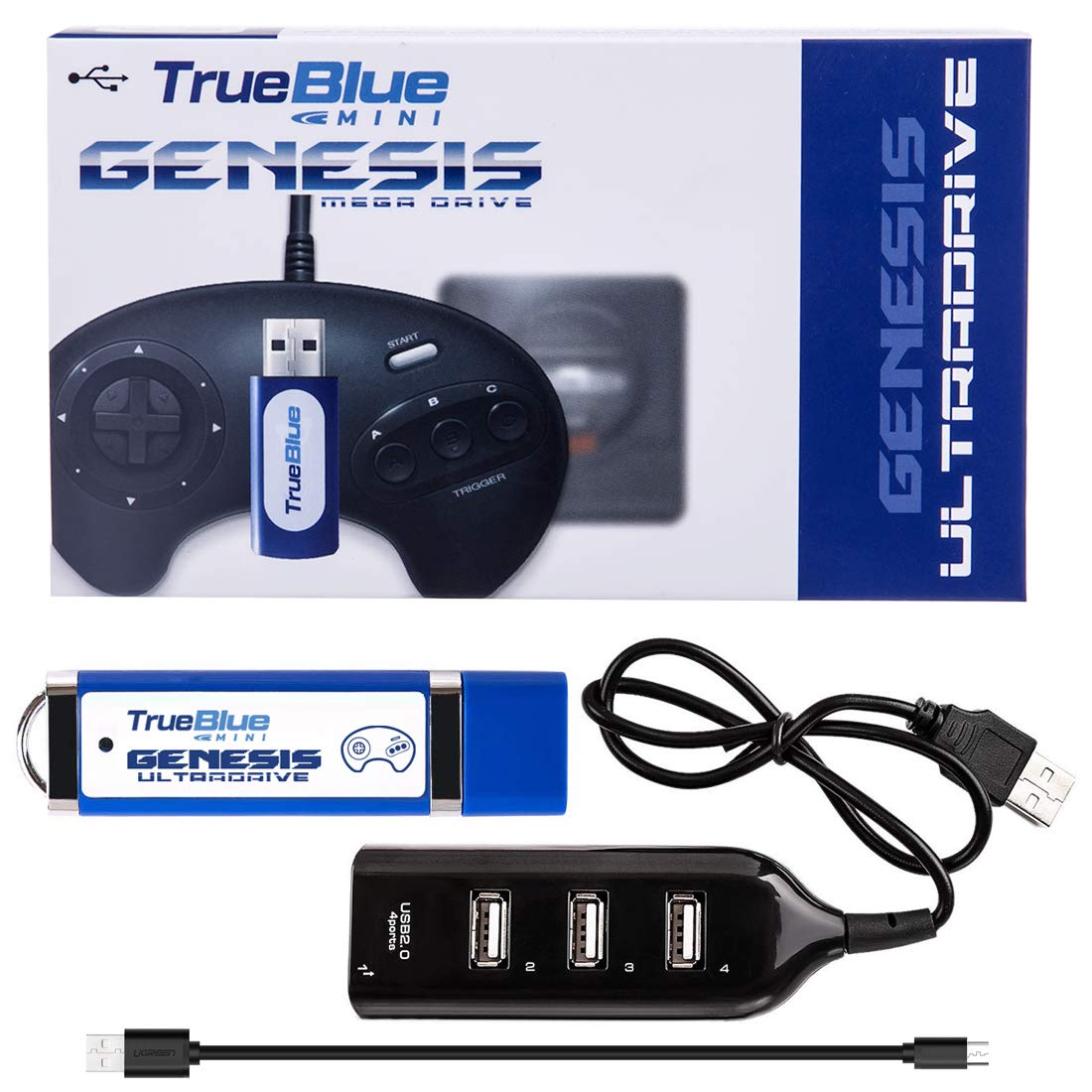 Petforu True Blue Mini Ultradrive Pack 813 Games for Sega Genesis /Mega Drive Mini: Video Games