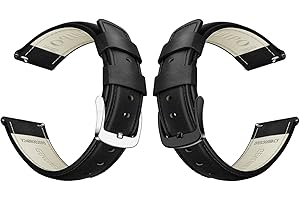 RBIPO Quick Release Leather Watch Band for Men and Women, Compatible with Timex, Fossil, Samsung, Seiko, Citizen 20mm-24mm
