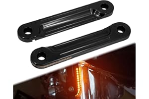 HCmotorku Front LED Flush Fork Turn Signals Light Running Light Brackets Fit for Harley Touring Road King Street Gilde Electra Glide Ultra Limited 1998-2025 (Black)