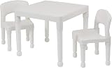 Liberty House Toys White Plastic Table & 2 Chair Set for Kids 2-6 Years view 1