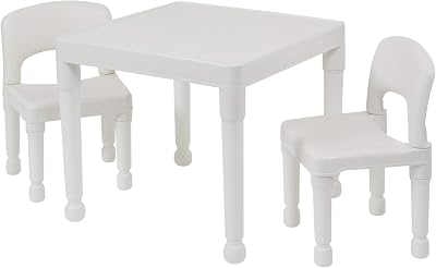 Liberty House Toys White Plastic Table & 2 Chair Set for Kids 2-6 Years